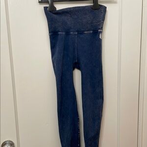 Free People Movement Good Karma Leggings in Vintage Wash Navy Blue
